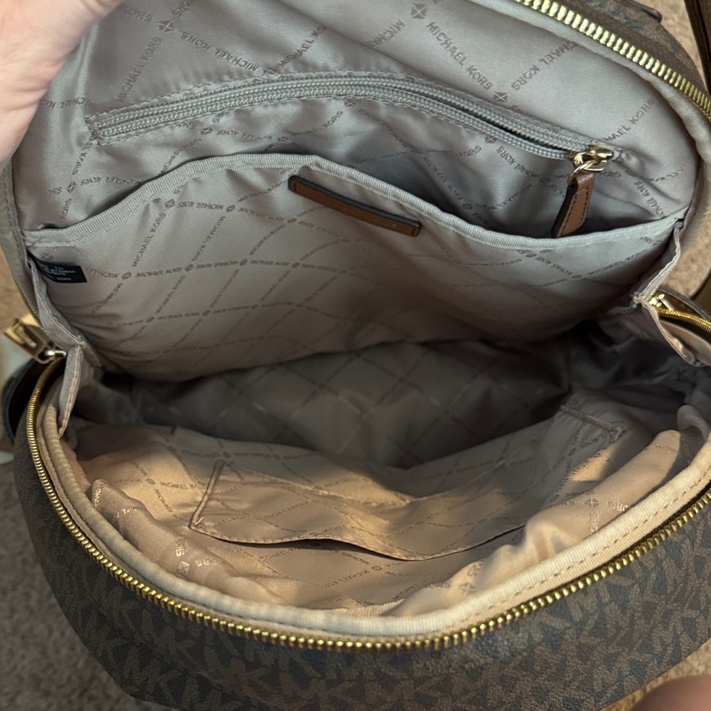 Michael Kors Brown Signature Backpack - Picture 8 of 11